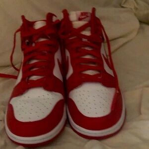 Nike Red and White Athletic Sneakers
